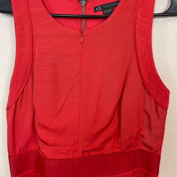 🥑5/$25 A|E Armani Exchange red zip fit & flare dress sz 10 - Picture 3 of 6
